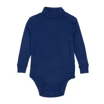 Боди с водолазкой Leveret в стиле бохо, сплошной цвет, цвет True Navy