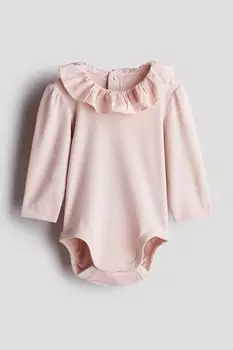Боди с воланным воротником H&M, розовый