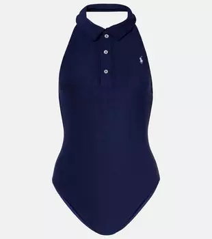 Боди с воротником-хомут Polo Ralph Lauren, темно-синий