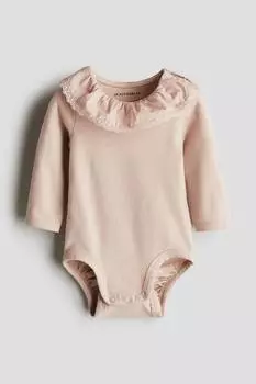 Боди с воротником-воланой H&M, розовый