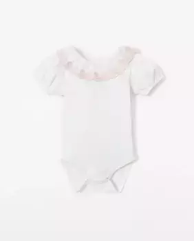 Боди с вуалевым вырезом Sfera, белый