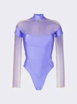 Боди с вырезом Illusion Mugler, цвет lilac nude 01