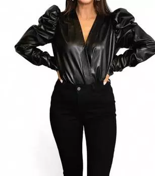 Боди с вырезом-сюрпризом Joan черного цвета BUDDYLOVE