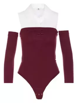 Боди с вышитым логотипом Elisabetta Franchi, красный
