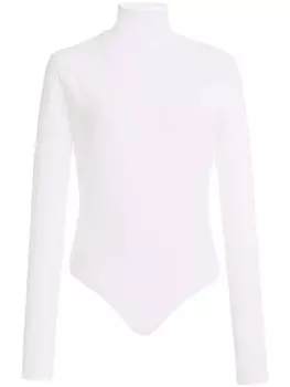 Боди с высоким воротником Another Tomorrow, белый