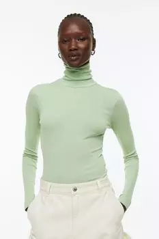 Боди с высоким воротником H&amp;M, светло-зеленый