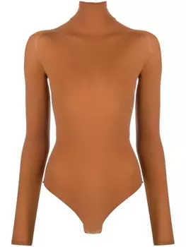 Боди с высоким воротником и длинными рукавами Alaa, коричневый