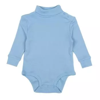 Боди с высоким воротником и воротником Leveret, классический однотонный цвет, цвет Light Blue