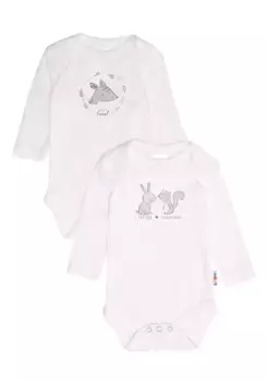 Боди с запахом Liliput "Дикий лес / лучше вместе", с застежками-кнопками в области промежности, серый