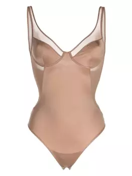 Боди Shaping с сетчатыми вставками SPANX, коричневый