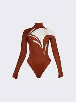 Боди Sienna Swirly Mugler, коричневый/телесный