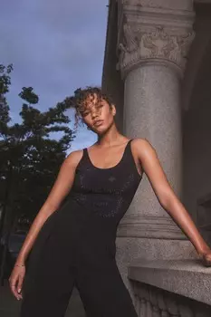 Боди со стразами Self., черный