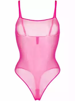 Боди со стрингами Maison Close, розовый