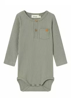 Боди STRAMPLER LANGARM Lil' Atelier, цвет dried sage