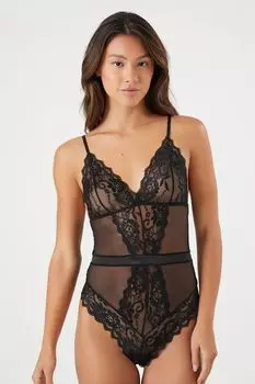 Боди-стринги из прозрачной сетки Forever 21, черный