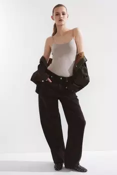 Боди стринги на бретелях H&M, серый