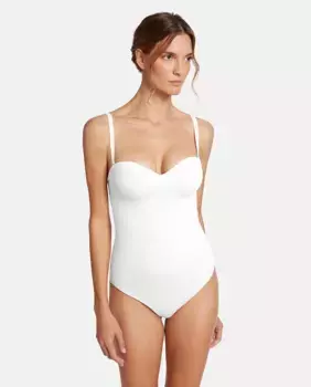 Боди-стринги с бюстгальтером-бандо Wolford, белый