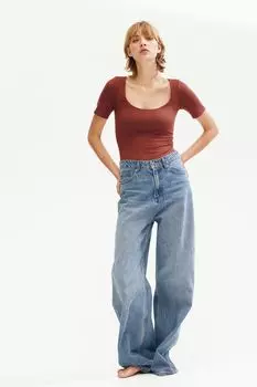 Боди-Стринги с короткими рукавами H&M, красный