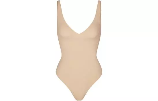 Боди-стринги SKIMS NAKED с глубоким вырезом, женские боди SAND/Sand, Sand Earth Tone