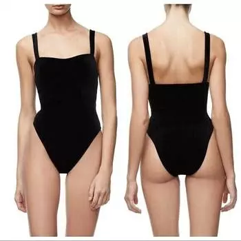 Боди Sweetheart Cami Velvet черного цвета GOOD AMERICAN
