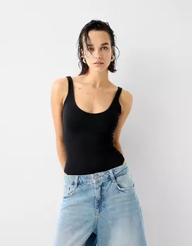 Боди-Танк Bershka, черный