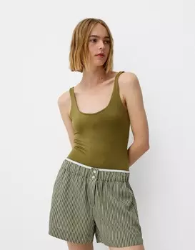Боди-Танк Bershka, зеленый
