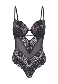 Боди Temptation, чашка B, кружево, для женщин LASCANA, черный