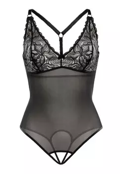 Боди Teyli Damen suit aus transparentem Netz und Spitze Vanessa, черный