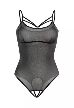 Боди Teyli Mesh suit mit dnnen Trgern Lila, черный