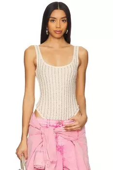 Боди The Attico, fade ecru