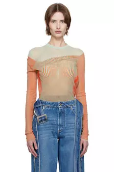 Боди 'The Draped Body Morphing' зеленого и оранжевого цветов Jean Paul Gaultier