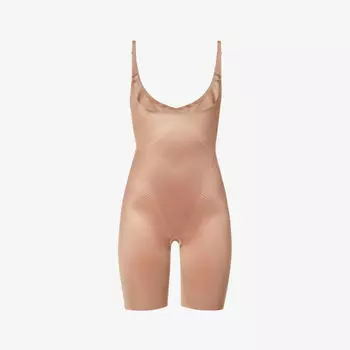 Боди Thinstincts 20 из эластичного плетения с открытой грудью Spanx, цвет cafe au lait