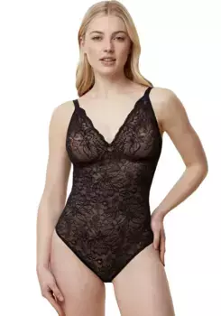 Боди Triumph "Amourette Charm BS", выполненное из тонко прозрачного кружева, черный