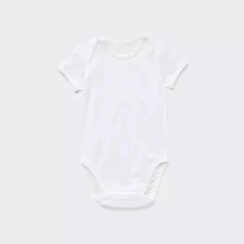 Боди UNIQLO из хлопковой сетки c короткими рукавами, белый