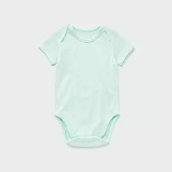 Боди UNIQLO из хлопковой сетки c короткими рукавами, светло-зеленый