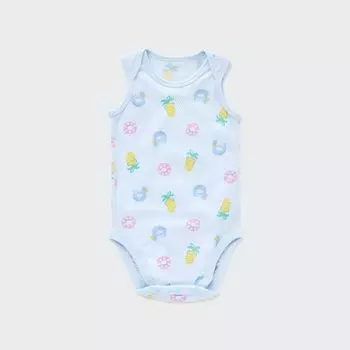Боди UNIQLO Joy of Print из хлопковой сетки с принтом, синий