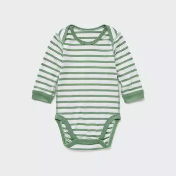 Боди UNIQLO с длинными рукавами, зеленый