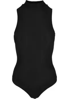Боди URBAN CLASSICS "Женское боди без рукавов в рубчик с воротником "URBAN CLASSICS", черный