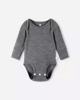 Боди Utu для малышей из шерсти мериноса Reima, цвет Melange Grey