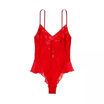 Боди Victoria's Secret Archives Burnout Satin Teddy, красный