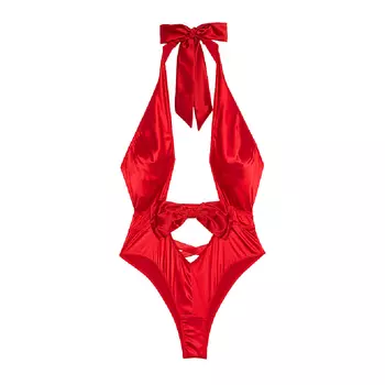 Боди Victoria's Secret Bow-Topped High-Neck, красный