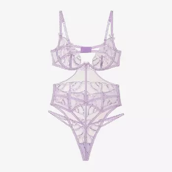Боди Victoria's Secret For Love & Lemons Shell Sequin, сиреневый