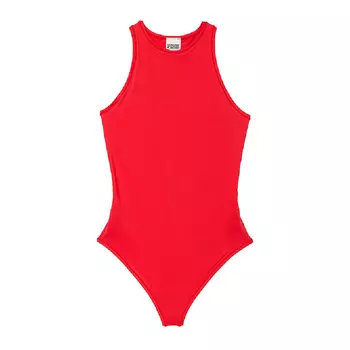 Боди Victoria's Secret Pink Base Stretch High-neck, красный