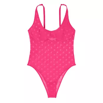 Боди Victoria's Secret Pink Dot Mesh, розовый
