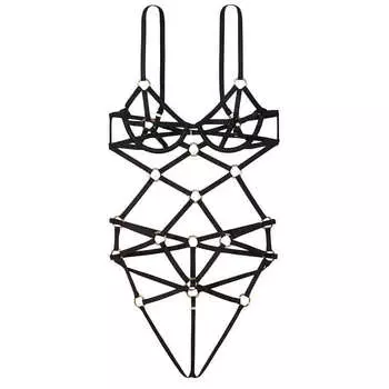 Боди Victoria's Secret Very Sexy Open Cup Strappy Teddy, черный