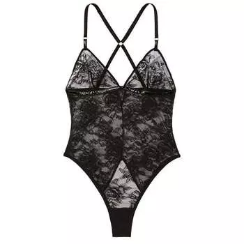 Боди Victoria's Secret Very Sexy Unlined Rose Lace Triangle Teddy, черный