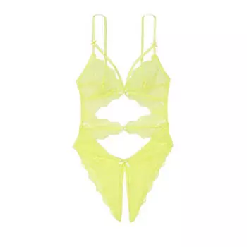 Боди Victorias Secret Very Sexy Cutout Lace Crotchless, желтый (Размер S)