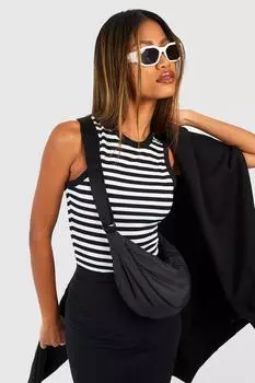 Боди в полоску Boohoo, черный