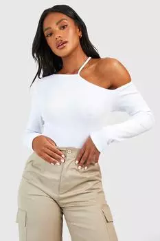 Боди в ребрику Boohoo, белый