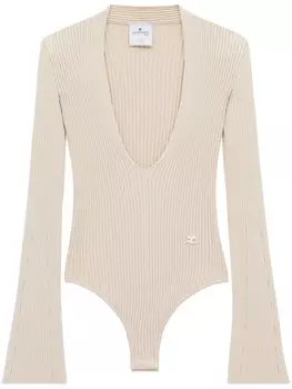 Боди в рубчик Courrges, бежевый